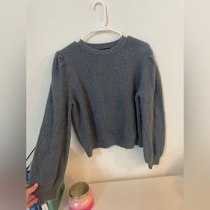 Puff sleeve Love Tree cropped sweater